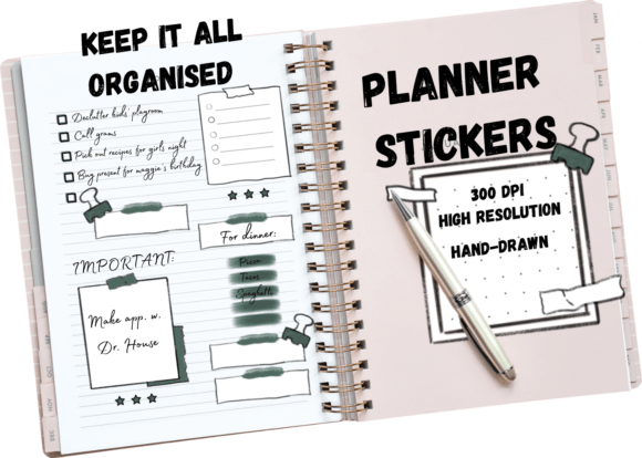 Download Printable Planner Stickers Eve Evergreen - Green Collection