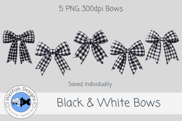 Download Black &amp; White Gingham Bow Clipart - Premium Resources
