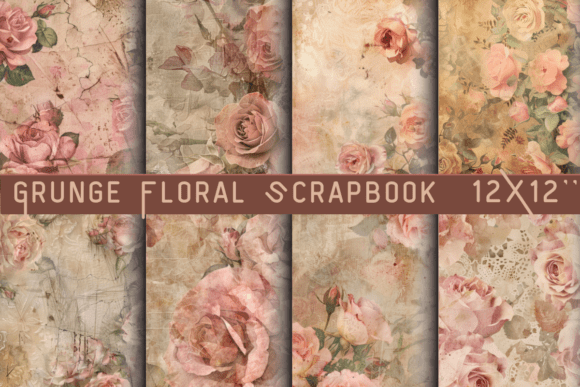 Download Grunge Floral Scrapbook Background - Scrapbook background Collection