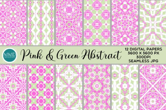 Download Pink &amp; Green Abstract Seamless - Green Collection