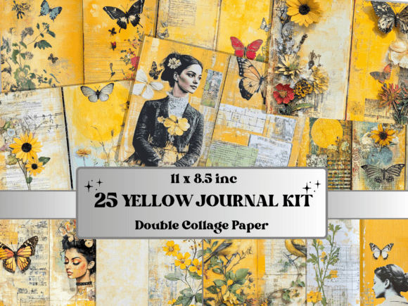 Download Yellow Junk Journal Whimsical Paper - Premium Resources